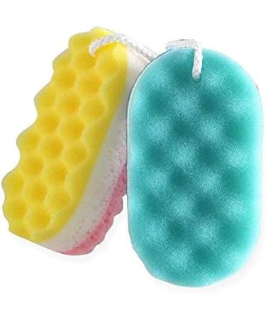 Pack of 3 Exfoliating Foam Sea Sponges - Extra Large Size - Natural Feel Soft Bath Shower Sponge for Women Men - Buy Online on GoSupps.com
