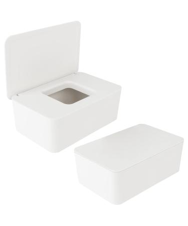 Anruyi 2 pieces of wet cloth box white children's cloth box plastic toilet paper box wet wipes donor wiper box tissue storage coffee napkin box with lid for home office