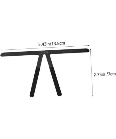 VINTORKY Makeup Kits Embroidery Eyebrow Ruler Household Tools Nose Triangle Ruler Stainless Steel Eyebrow Trimming Makeup Gadgets 13.8x7cm Black - Buy Online on GoSupps.com