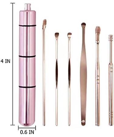 Maylai Spring Ear Wax Cleaner Tool Set - 6-in-1 Stainless Steel Earwax Removal Kit for Children and Adults with Storage Box - Buy Online on GoSupps.com