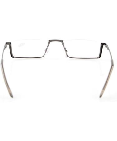 Eyekepper Metal Half Rim Reading Glasses +0.75 | Stylish Gunmetal Frame | Spring Hinge | International Shipping - Buy Online on GoSupps.com