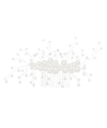 Housoutil Pearl Headpiece Pearl Clips for Hair Pearl Hair Clips Diamond Hair Clips Diamond Crystal Diamond Hair Accessories Bridal Hair Pin Hair Barrettes Wedding Bride Comb