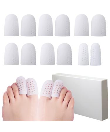 Big Toe Protectors Women 12 Pcs  Breathable Silicone Toe Covers and Toe Protectors for Men  White Gel Toe Caps Provide Pain Relief from Corns  Blisters and Ingrown Toenails Light Beige