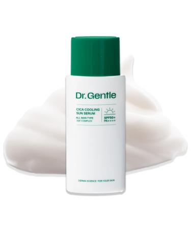 3 sets of Dr.Gentle CICA Cooling Sun Serum SPF 50 - Triple Function Non-Sticky Sunscreen Serum - Centella Soothing Korean Sun Care - Facial Sunscreen for Face - for Summer Skincare Routine
