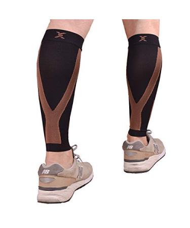 THX4COPPER Calf Compression Sleeve(20-30mmHg) for Men & Women,Shin Splint Leg Compression Calf Sleeve- Great for Running, Cycling, Travelling- Improve Circulation and Recovery-Large Large (1 Pair)