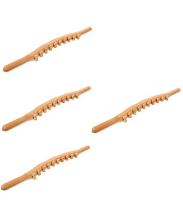Healeeved 4 piece of roll rod with 20 balls Maderoterapia-kit Thai massage tab massage roller stick massage tools roll rod with 20 pearls gua-sha h lzern double series fitness scratch stock