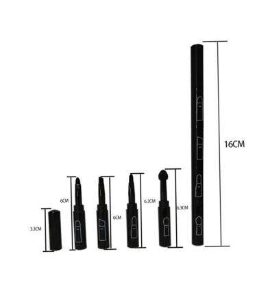 4 in 1 Premium Detachable Makeup Brush Kit - Lip Eyeshadow & Eyebrow Brushes - Portable Travel-friendly Cosmetics (Black - Buy Online on GoSupps.com