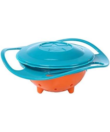 Jzhen Baby Bowl - 360 Gyroscopic Spill-Free Bowl for Toddlers & Babies (Blue & Orange) - Anti-Spill Lid Included Ideal for International Shipping - Buy Online on GoSupps.com