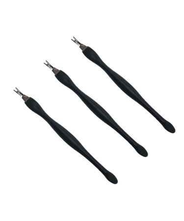 Cuticle Trimmer 3 Pcs Cuticle Remover Cuticle Pusher Nail Cuticle Remover Nail Art Tools Nail Cleaner Tool Black