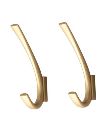 Cabilock 2pcs Coat Hook Bath Towel Hooks Metal Coat Hanger Wall Coat Hanger Towel Wall Hooks Hat Office Robe 11.8X1.3X1.3CMx2pcs Goldenx2pcs