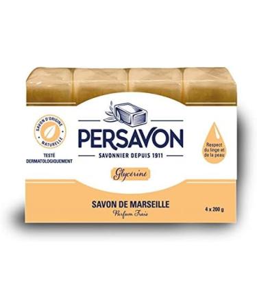 Entretien Persavon Marseille soap glycerine 4 x 200 g 4 pieces - Buy Online on GoSupps.com