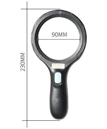 Reading Magnifying Glass Portable Handheld LED Illuminated Extra Large Lens Elderly Children Reading Magnifier Made in China - Buy Online on GoSupps.com