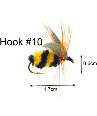Premium Hand-Tied Fake Bees for Trout Bass Panfish Fishing | 12pcs Classic Honey Bee Flies | Lure Box Included | Gifts for Men - Buy Online on GoSupps.com