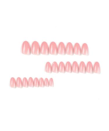 Justotry 24-Piece Pink Oval Press-On Nails | French Tip Almond Art Fake Nails for Women Short & Beautiful Artificial Fingernails - Buy Online on GoSupps.com