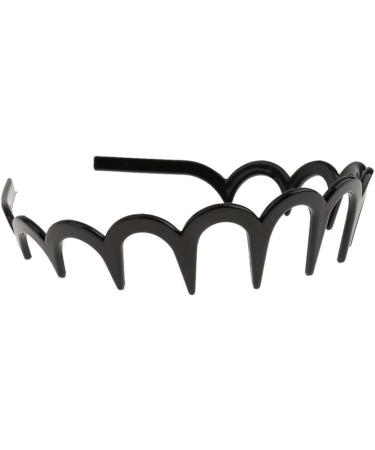 Unisex Wavy Headband Black Spring Wavy Metal Hair Band with Long Teeth Hairhoop Sports Headband Headwear Accessories Black 1pc Wavy Metal Hair Band - Buy Online on GoSupps.com