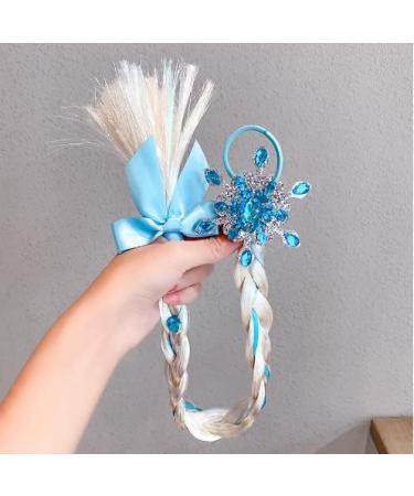 ISABELLA MOON Kids Girls Toddlers Blue Elsa Ponytail Hair Extension Party Hair clips Snowflake Crown Headband Hairband Costume Dress up Braided Wigs Pink Snowflake Headband - Buy Online on GoSupps.com