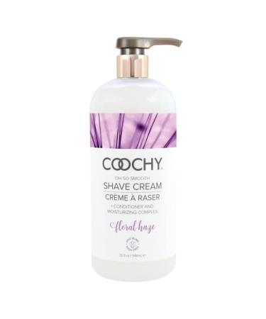 Coochy Rash-Free Shave Cream | Conditioner & Moisturizing Complex | Ideal for Sensitive Skin, Anti-Bump | Made w/Jojoba Oil, Safe to Use on Body & Face | Floral Haze 32floz/ 946mL 32 Fl Oz Floral Haze