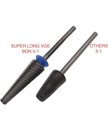 VGE BON Super Long 5 in 1 Tapered Safety Nail Bit for Nail Art Drill Machine - Carbide Tungsten, Multi-Function 3/32'' Bit for Manicure, Pedicure, Gel Polishing - Buy Online on GoSupps.com