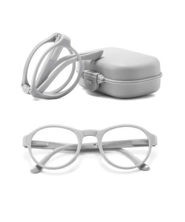 Suertree foldable reading glasses Blue light filter glasses optics portable anti-blue visual aid for women men reading aid with case 2.5x gray