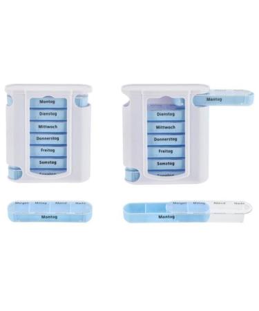 Post anchor s Senior -friendly pills box i tablet box I medication box I bpa free i 7 days & 4 compartments i colored i perfect for on the go - vacation - excursions (blue 7 days) 7 days blue