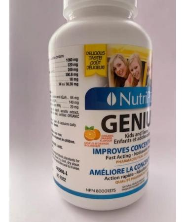 Nutripur GENIUS Kids and Teens - Concentration ADD/ADHD formula 90 chewable softgels Fish 90 count (Pack of 1) - Buy Online on GoSupps.com