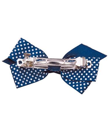 Buy Titania Hair Clip Set - Small Bow Design Blue-White Large Dots 2 Pieces | International Shipping Available - Buy Online on GoSupps.com