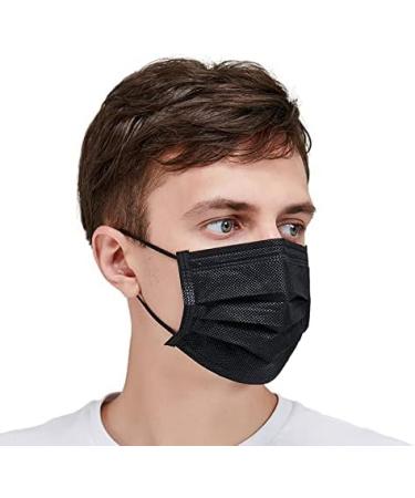 50PCS- Adult Men and women comfortable Disposable facemask black - Buy Online on GoSupps.com