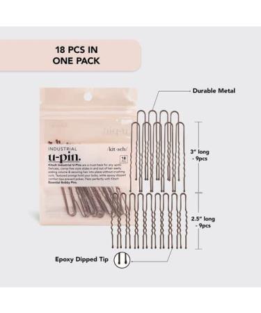 Kitsch Brown U-Shape Bobby Pins - 18pcs for Styling & Sectioning | Non-Slip Hair Pins for Women | Ideal for Thin & Thick Hair - Buy Online on GoSupps.com