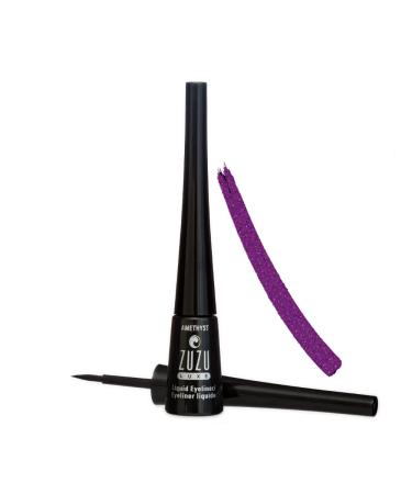 ZUZU LUXE Precision Liquid Liner (Amethyst - Purple/Shimmer)  Liquid Eyeliner featuring a fine calligraphy tip  quick-drying  water resistant. Natural  Paraben Free  Vegan  Gluten-free Cruelty-free  Non GMO  0.1 oz.