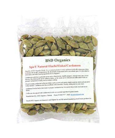 BSD Organics SpicY Natural Elachi/Elakai/Cardamom for Tea Coffee Sweet Rice Skincare Oral Care and more (200 grams)