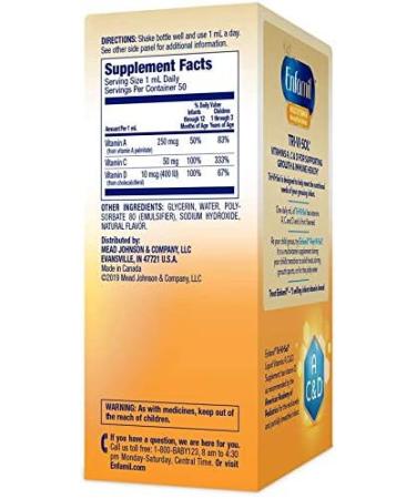 Enfamil Tri-Vi-Sol Vitamins A C & D Supplement Drops 50 mL (Pack of 4) - Buy Online on GoSupps.com