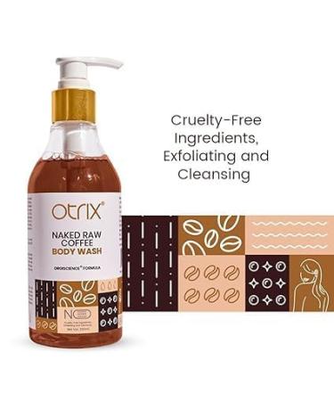 Naked Raw Coffee Body Wash - Invigorating Exfoliation & Nourishment for All Skin Types | Antioxidant-Rich Hydrating Formula | 290ml - Buy Online on GoSupps.com