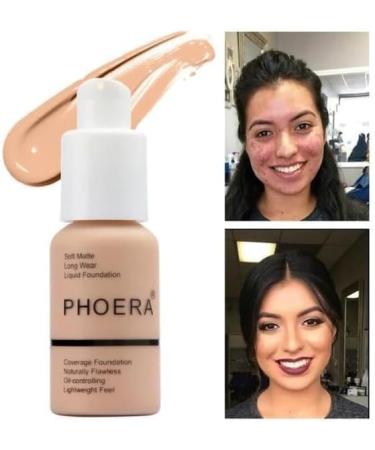 Matte Full Coverage Foundation 30ml - Oil Control Flawless Face Makeup for Women with Mature Skin - Long Lasting Concealer - Smooth Finish (102 NUDE) - Buy Online on GoSupps.com