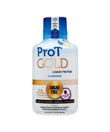 ProT GOLD Berry Sugar Free Liquid Protein Shot - 16oz Anti Aging. Proven to Boost Immunity. Formula Trusted by 4,000+ Medical Facilities for Complete Protein Nutrition and Proven 2X Faster Healing 16 Fl Oz (Pack of 1)