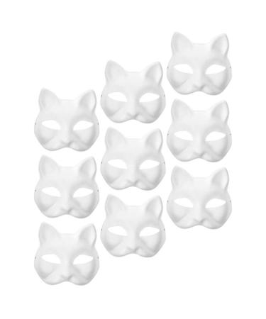 Magiclulu cat masks for painting white DERIAN mask 9 pieces of animal regulations Diy-paper blank masks half for masquerade kids cosplay masks Easter party gifts