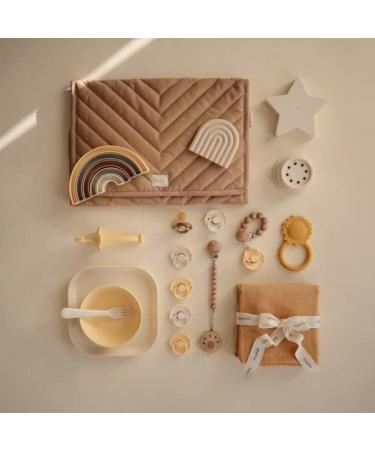 Mushie Portable Changing Mat - Foldable Diaper Changing Pad | Organic Cotton | Water Repellent | Home & Travel - Buy Online on GoSupps.com