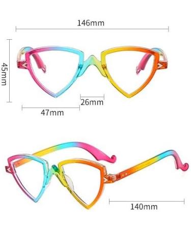 PARWANA Personality Triangle Reading Glasses - Stylish Blue Light Blocking Eyewear for Women +200 B5 - Anti Eyestrain & Comfortable - Buy Online on GoSupps.com
