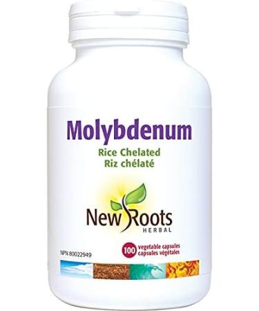New Roots Herbal - Molybdenum 150mcg 100 Capsules - Rice Chelated Supports Nutrients Metabolism - Helps the Body to Metabolize Proteins and Prevent Molybdenum Deficiency - Buy Online on GoSupps.com