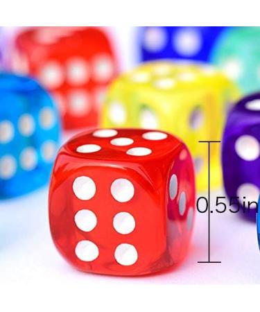 50-Pack 14MM Translucent & Solid 6-Sided Game Dice - Vintage Colors for Board Games & Math Teaching - RPG Classroom Accessories - Buy Online on GoSupps.com