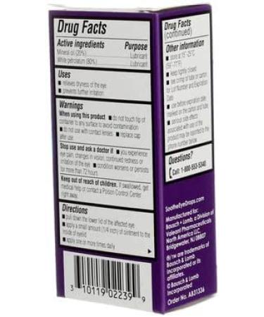Bausch + Lomb Soothe Lubricant Eye Ointment Night Time 0.13 oz - Pack of 6 | Moisturizing Eye Care Solution - Buy Online on GoSupps.com