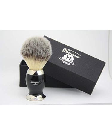 Synthetic Hair Shaving Brush Black & Silver Handle with Classic Box Gift