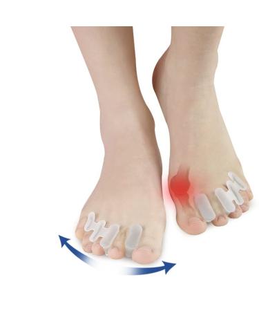 DEAVER Hallux Valgus Corrector Big Foot Bone Overlapping Correction Insole Toe Separator Gel Hammer Spreader for Women and Men Instant Pain Relief 4 pair