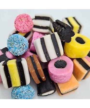 Taveners Liquorice Allsorts in 1 Reuseable Retro Victorian Style Jar 970ml Plastic (Liquorice Allsorts) by Prestige Discount Centre