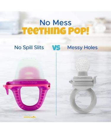 Teetherpop: No Mess Fillable & Freezable Baby Teether - USA Made, Medical Grade - Pink/Fuchsia - Buy Online on GoSupps.com