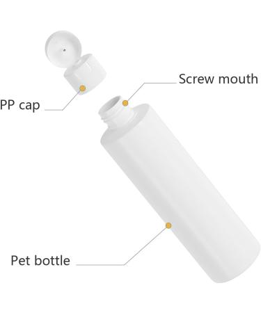 Zeoabsy 4-Pack 250ml Transparent PET Plastic Bottles with Black Hinged Lid - Portable Travel Containers for Cosmetic Fluids & Oils - Buy Online on GoSupps.com