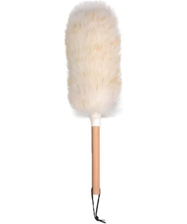 FCSHFC Lambswool Dusters for Cleaning with Solid Wooden Handle Anti-Static Reusable Feather Duster Dust Cleaner for Fan Blinds Furniture Cars(40cm) 40cm White - Buy Online on GoSupps.com