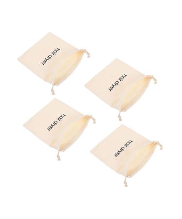 Healeved 4pcs Hair Dryer Storage Bag Straightener Travel Pouch Anti-scratch Bags Portable Dryers Beige Fabric