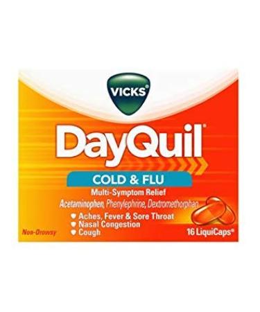 Dayquil Liquicaps 16ct: Fast-Acting Cold & Flu Relief - Buy Online on GoSupps.com