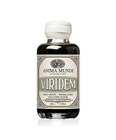 Anima Mundi Viridem Greens Detox Elixir - GI & Liver Detox Liquid Supplement Natural Herb Cleanse with Chlorophyll Moringa + Organic Chlorella - Add to Juice & Alkalizing Teas (4oz / 118ml) 4 Fl Oz (Pack of 1)
