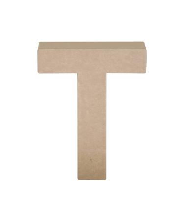 Papier Mache Letter T  Brown